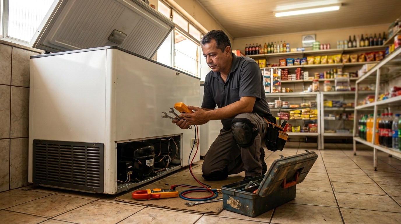 Técnico de conserto de freezer em residência no Centro, Betim‑MG